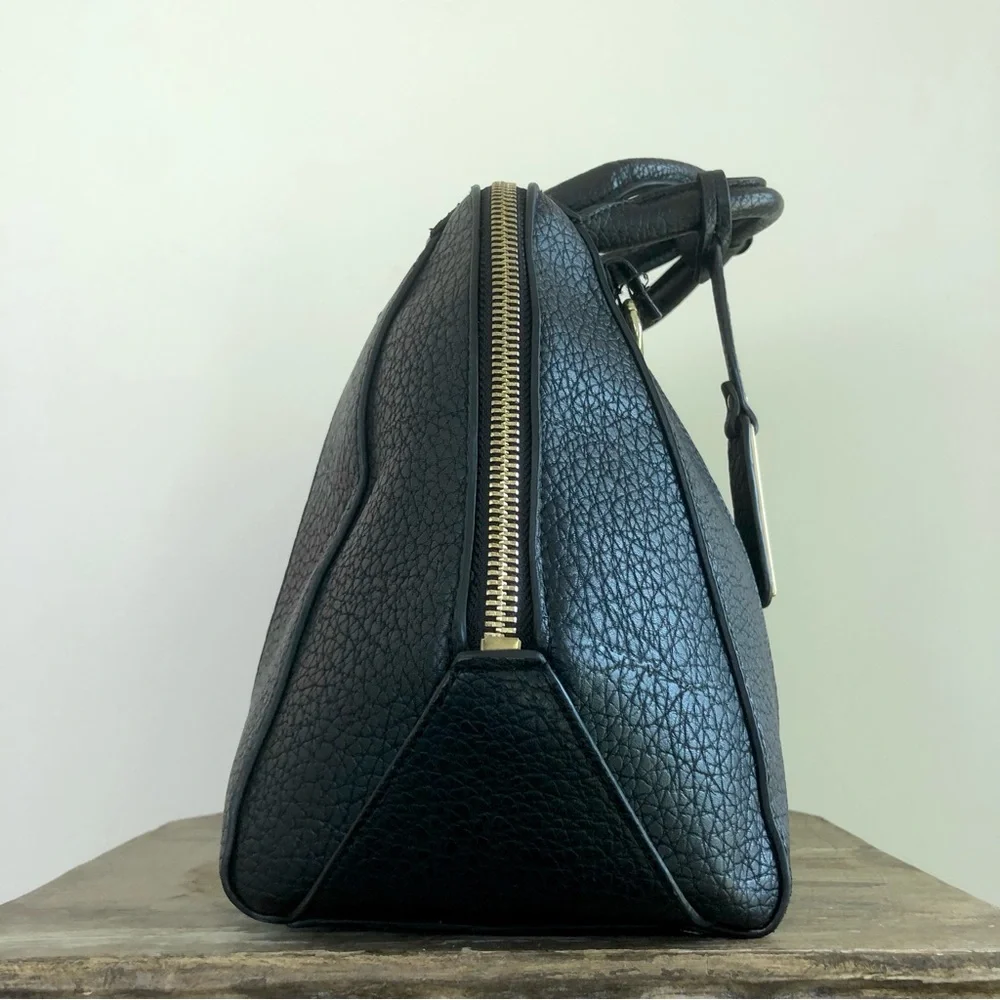 Kenzie Bag Black Tote Shoulder Gold-Tone Faux Leather Strap Medium Crossbody - Picture 6 of 16